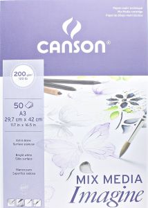 Blok Mix Media Imagine Canson A3 200g/m 50 ark